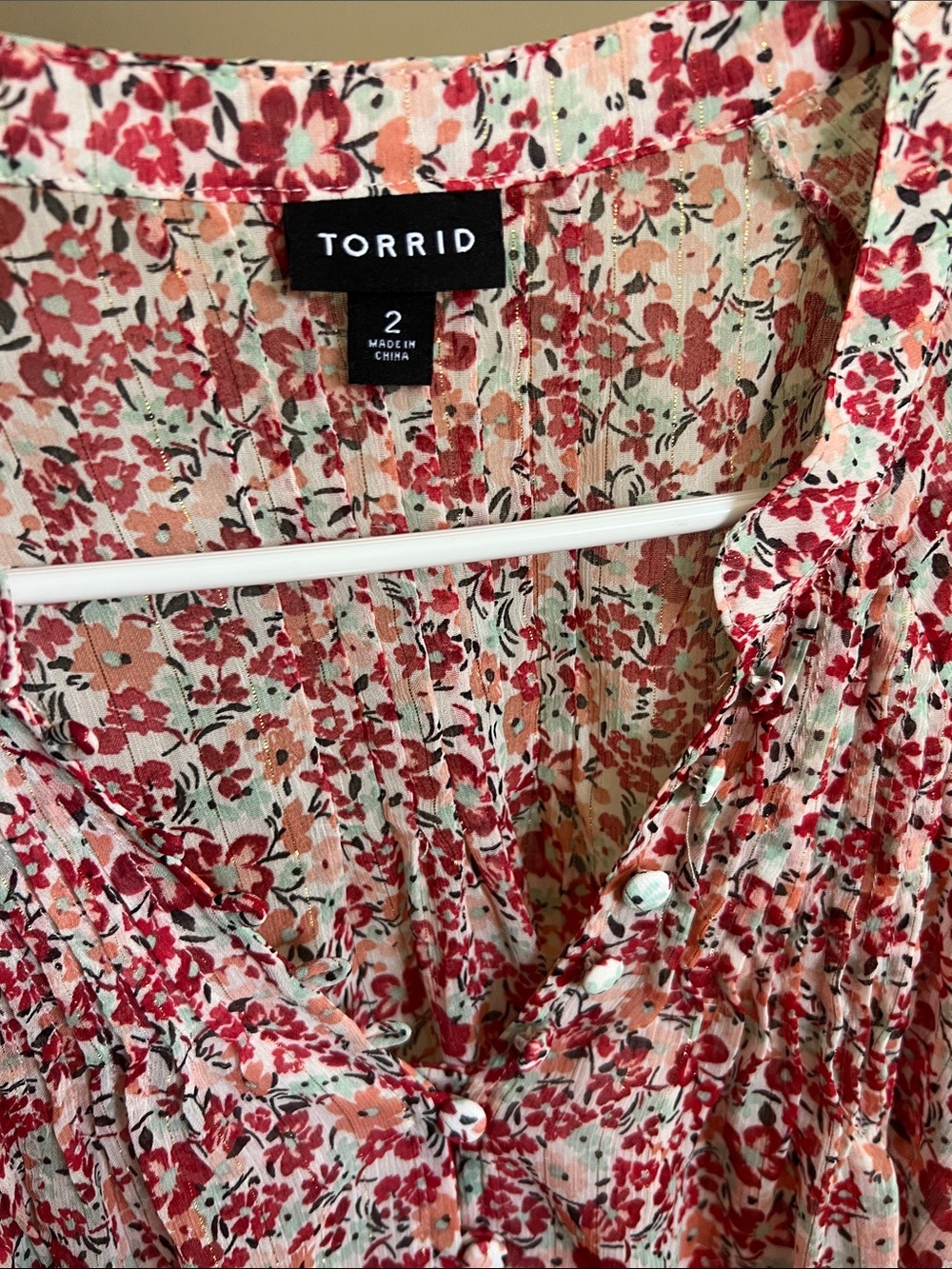 Torrid Button Front Top - Picture 2 of 4